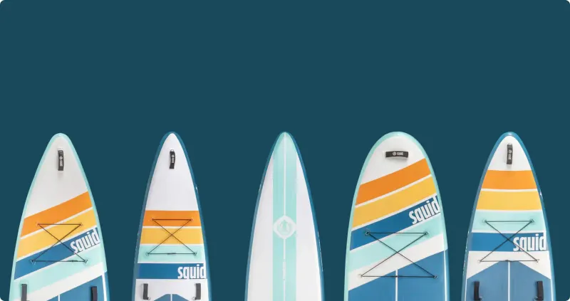 Squid Paddle Co. paddleboards from the content Setsail shot for their social channels